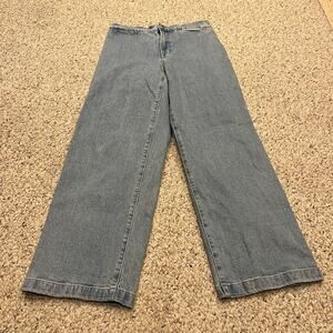 Madewell Emmett Wide Leg Crop Jeans 27 Light Wash Denim Welt Pocket Normcore